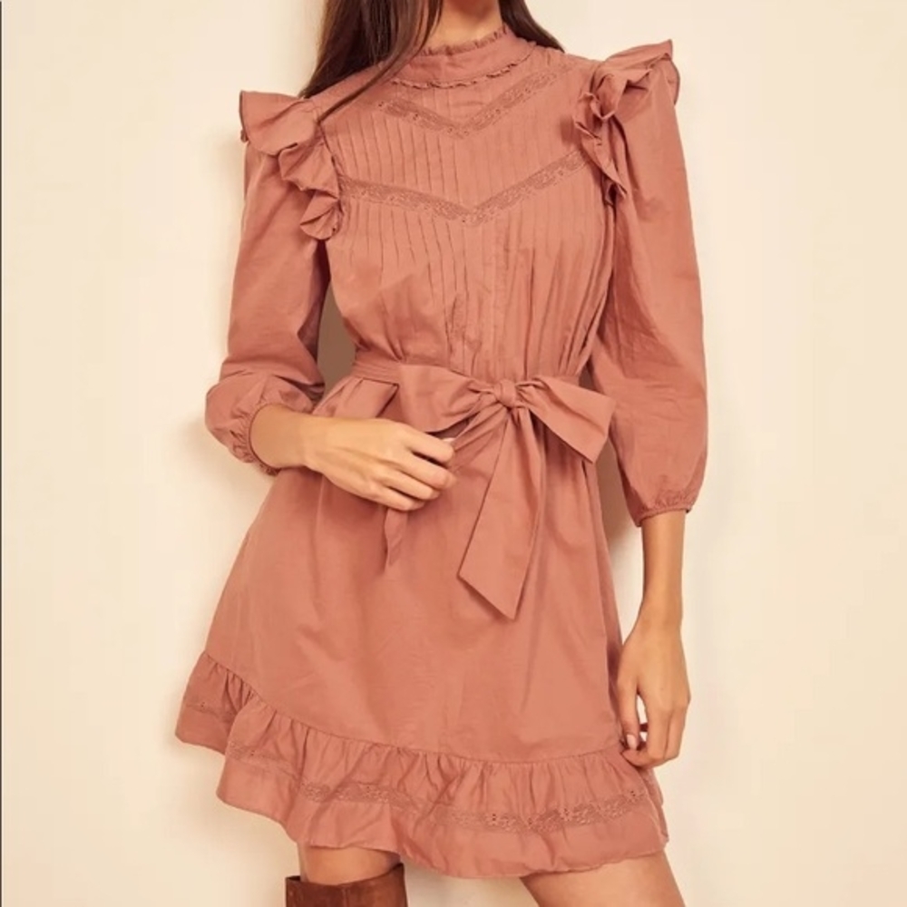 Elegant 'Praline" Ruffle Dress